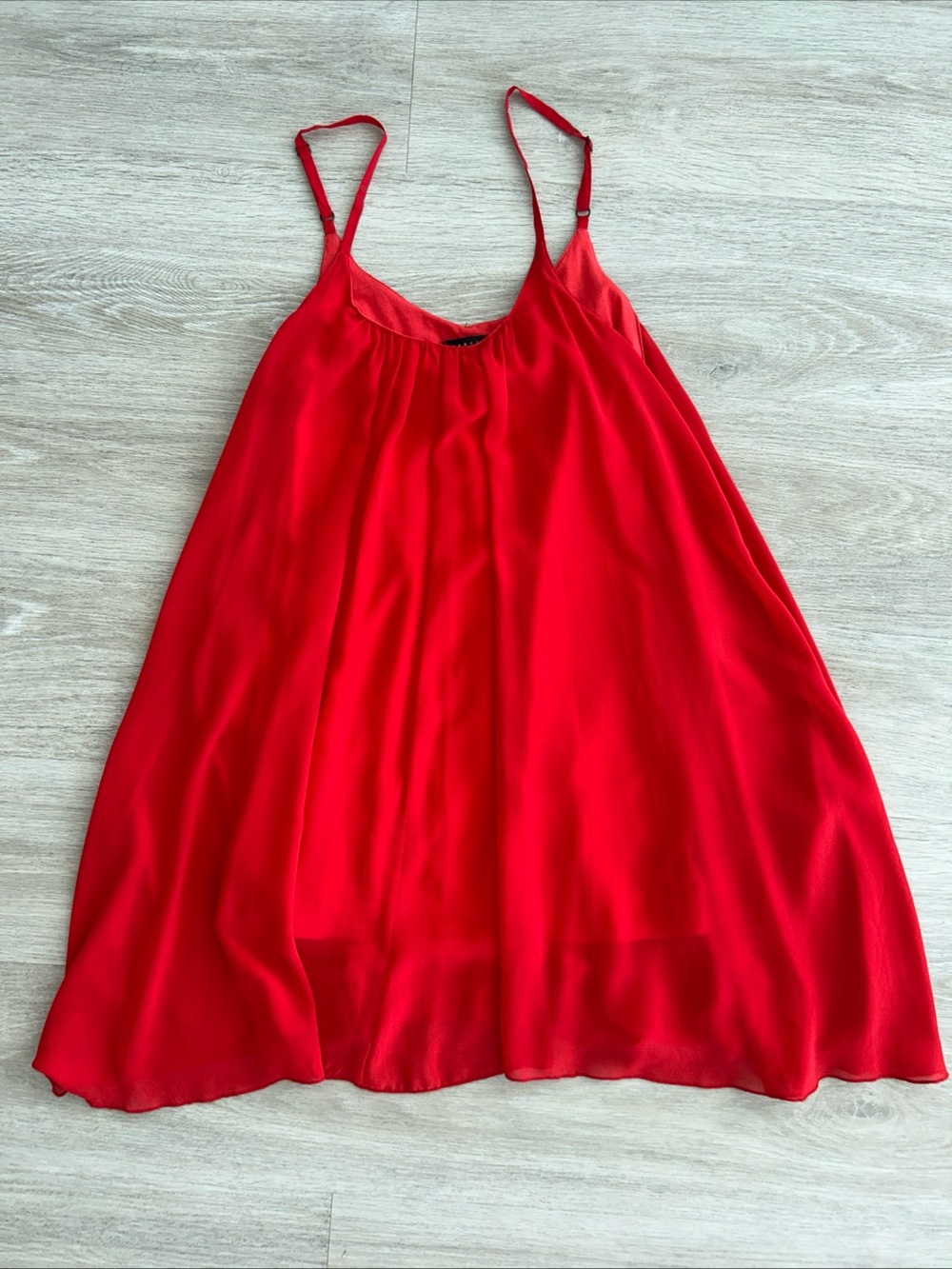 Sanctuary Red Chiffon Babydoll Mini Dress Scoop Neck Sleeveless Women’s Small